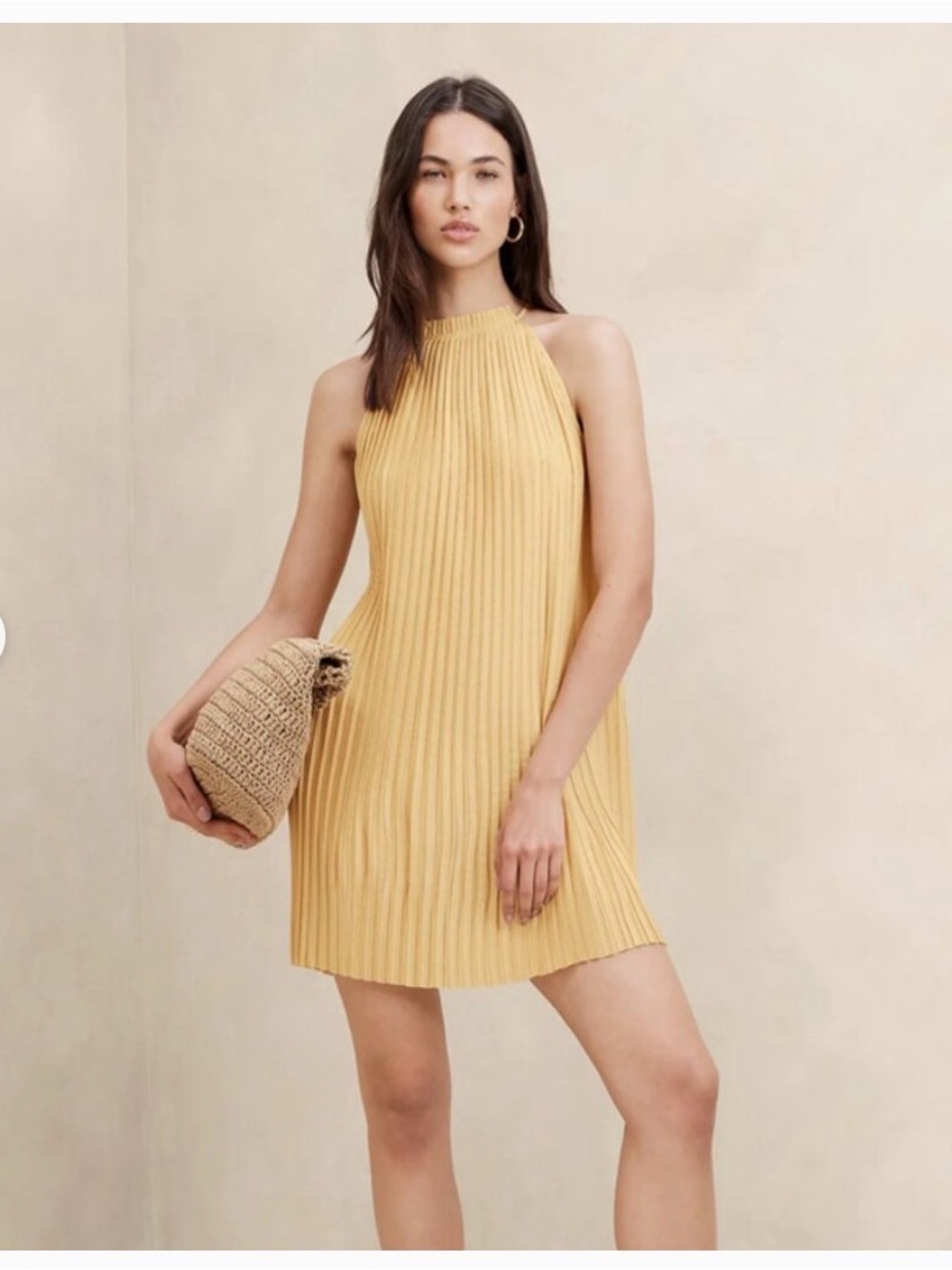 Banana Republic Pleated Halter Mini Dress